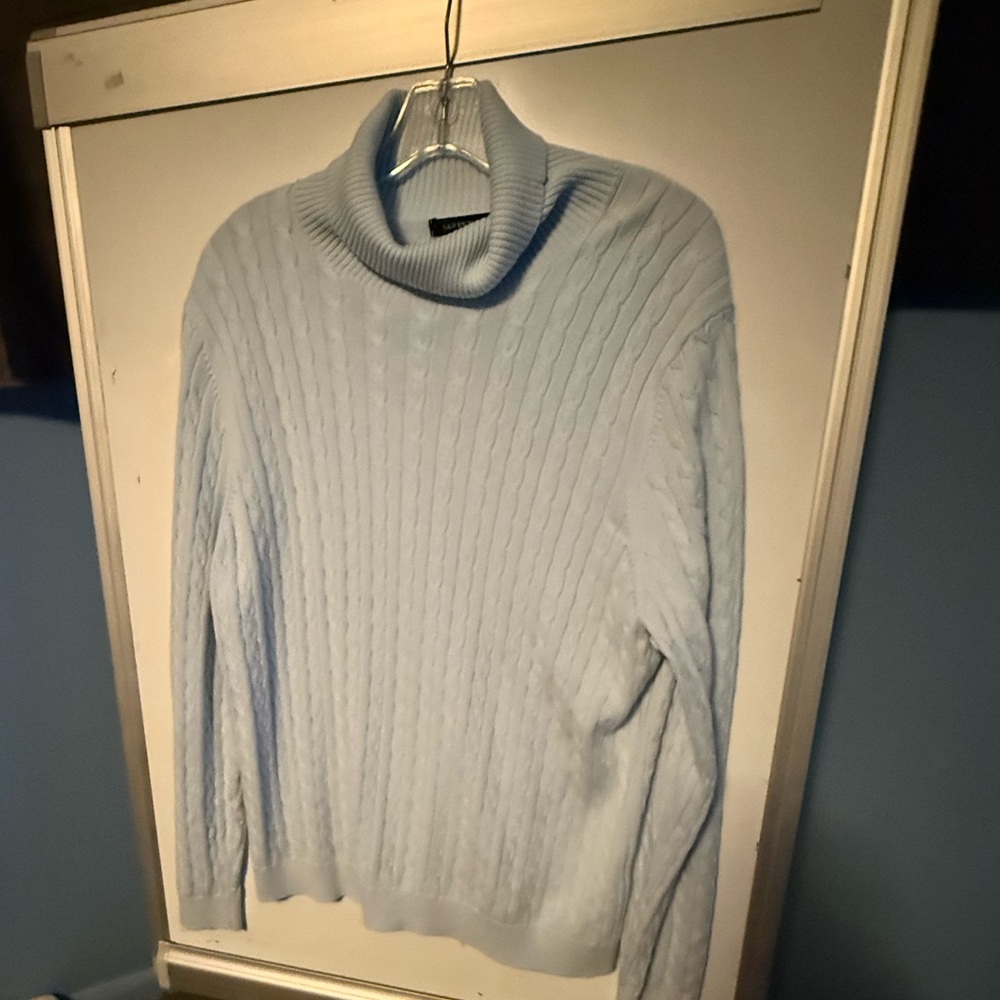 Lands' End Soft Blue Turtleneck Sweater